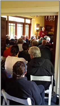 Over 80 people packed the Schmidt House for our first history talk of the season.